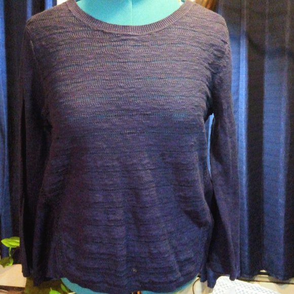 Style & Co Mixed Media High-Low Top in Blue Sz PL NWT - Picture 1 of 13
